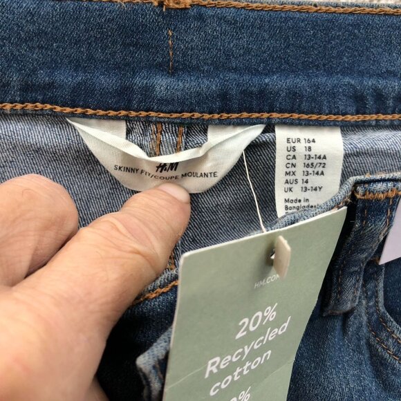 NWT H&M Womens Jeans Size 18 Skinny Fit Cotton Blue Denim Ankle Casual Classic - Picture 14 of 16